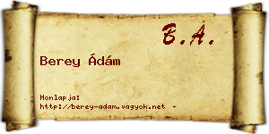 Berey Ádám névjegykártya